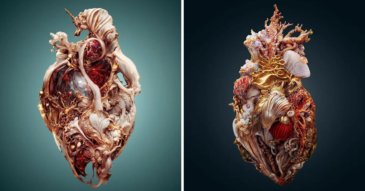 Digital Artist Andrejs Pidjass Creates Stunning AI-Generated Hearts