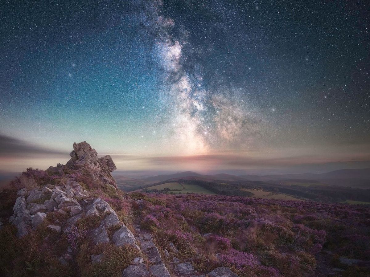 The Milky Way photographed from the Stiperstones with an extended shutter speed. Photo: Callum White, @cwhitephotos
