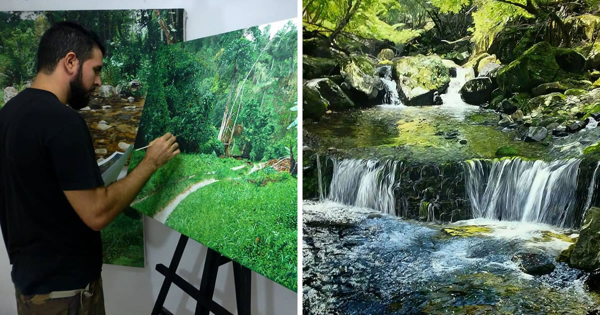 Artist Alonzo Morales Bravo Creates Stunning Photorealistic Paintings Of Rainforests