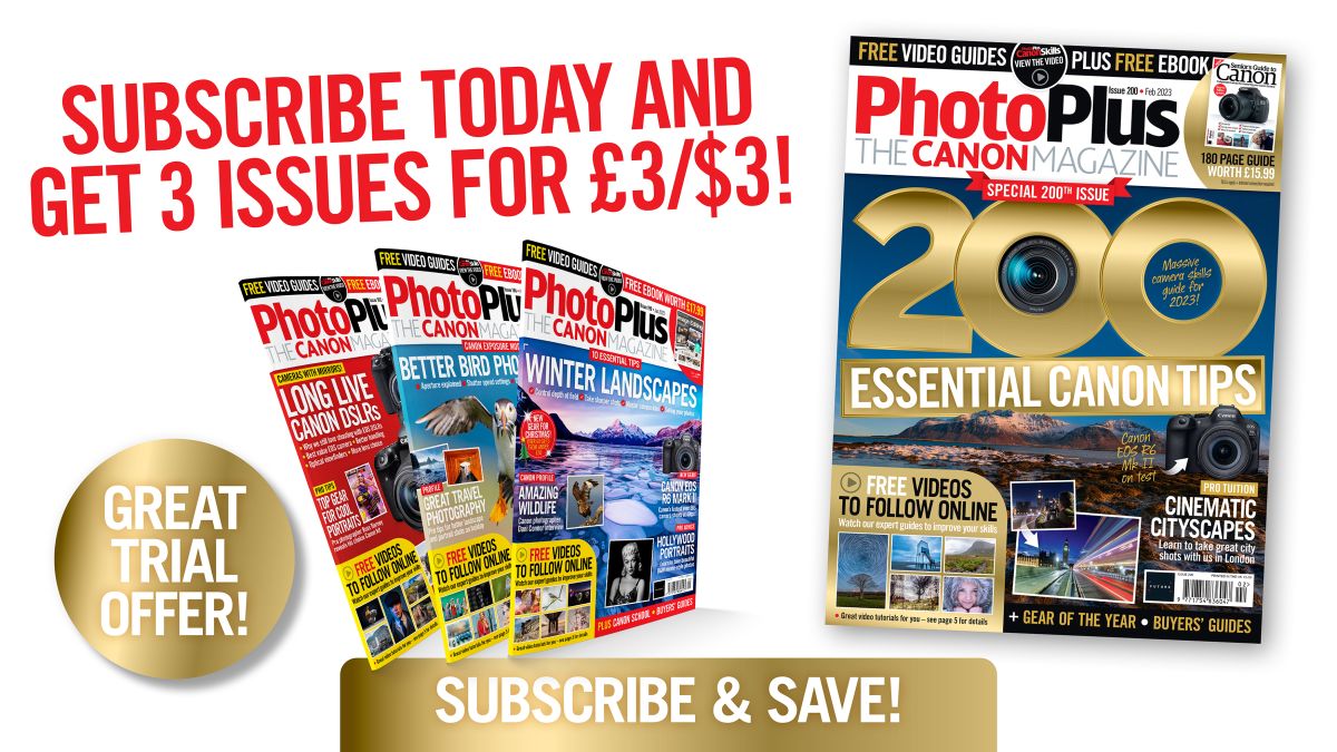 Image for PhotoPlus: The Canon Magazine 200th issue is out now! Subscribe & get 3 issues for only £3/$3/€3!