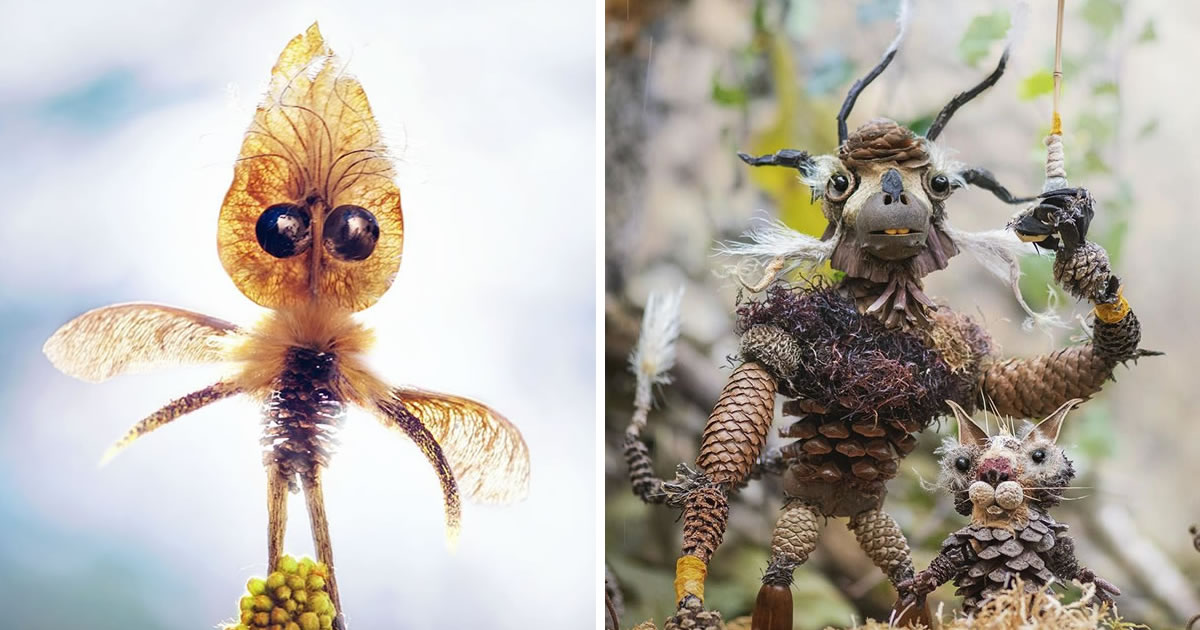 Artist Sylvain Trabut Crafts Incredible Forest Creatures Using Natural Elements