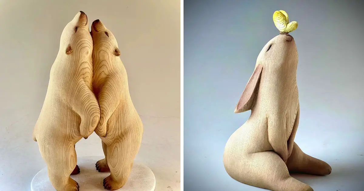 Japanese Artist Nikichi Creates Beautiful And Poetic Animal Wooden Sculptures