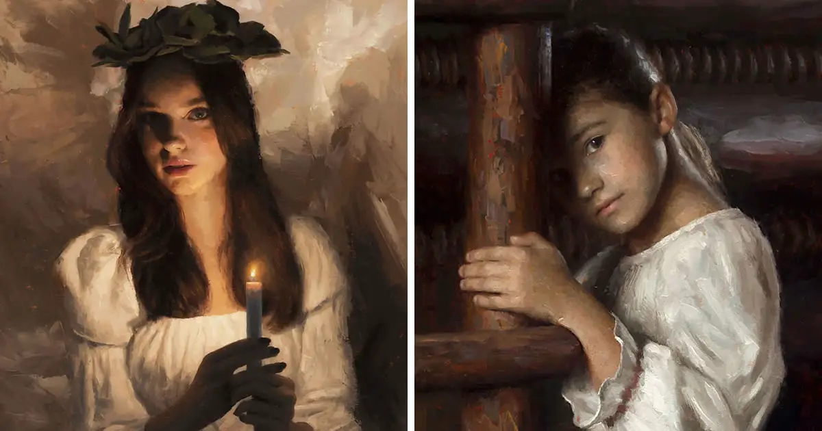 Polish Artist Damian Lechoszest Creates Beautiful Oil Painting Portraits