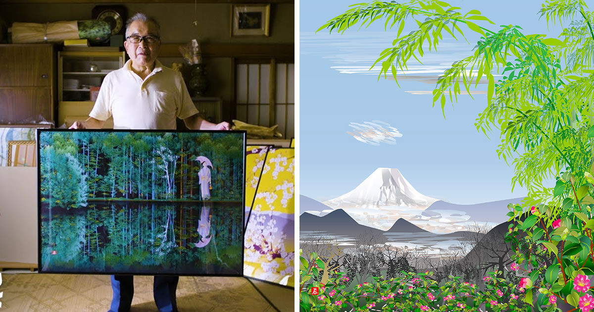 This 80-Year Old Artist Uses Excel Spreadsheets To Create Amazing Japanese Traditional Art